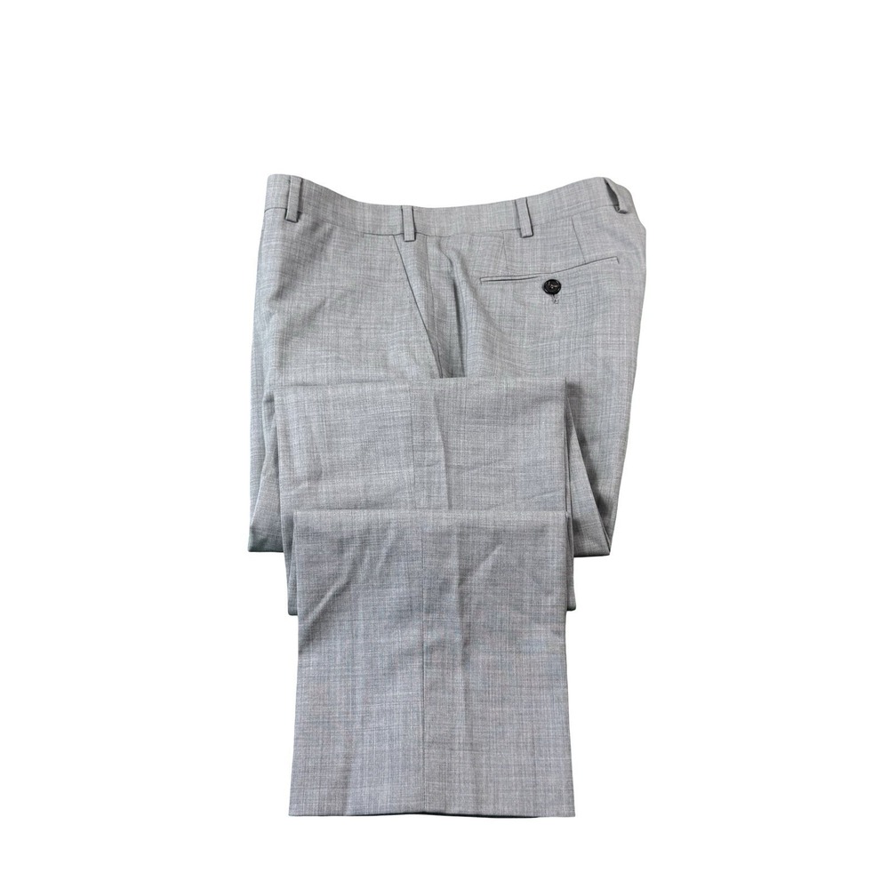 Lanvin Gray Flat Front Current Pure Wool Men's Trouser 34x32